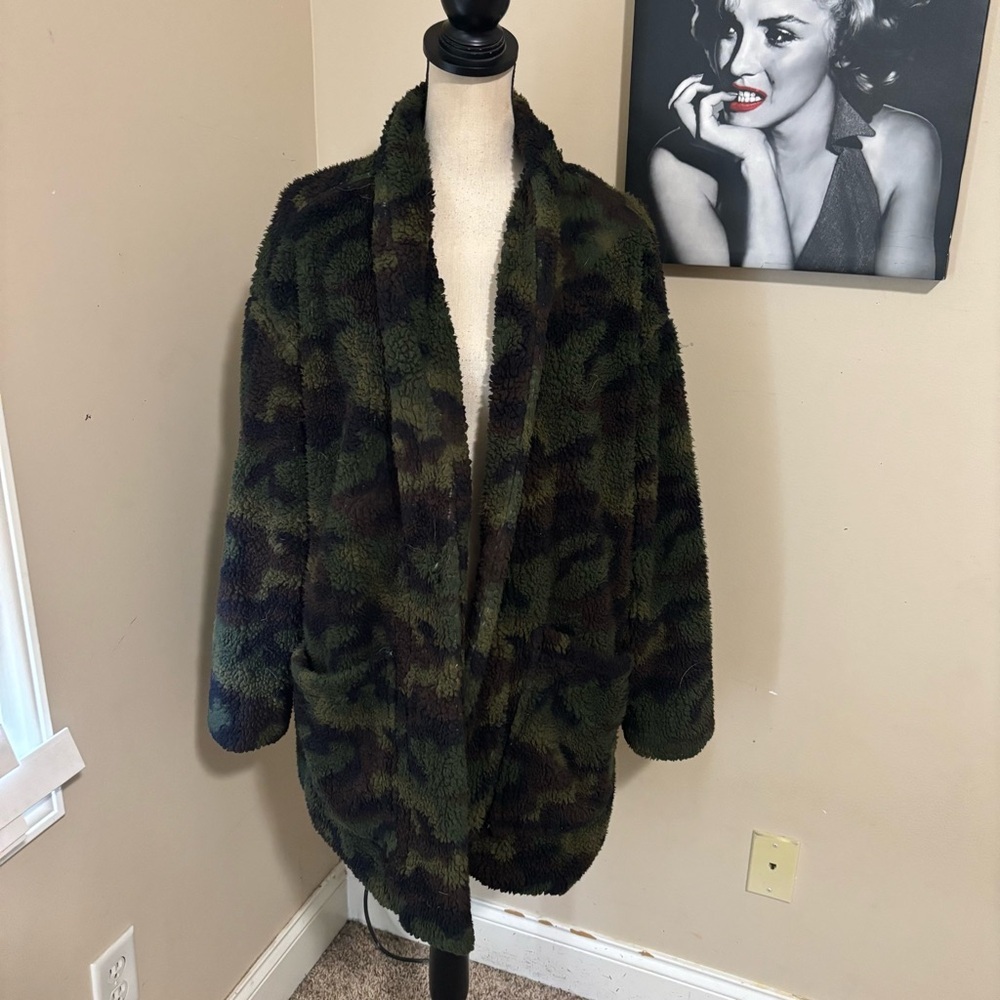 Stoosh Green and Brown Teddy Jacket